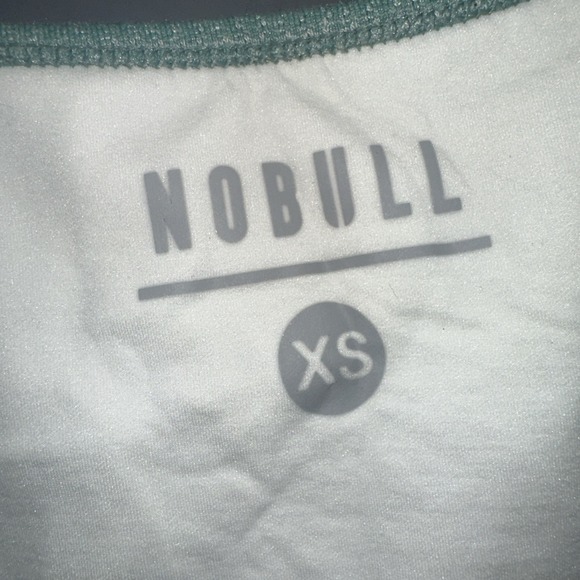 NOBULL Women's High Neck Sports Bra XS Blue Melange Strappy Back NWT - Picture 4 of 9